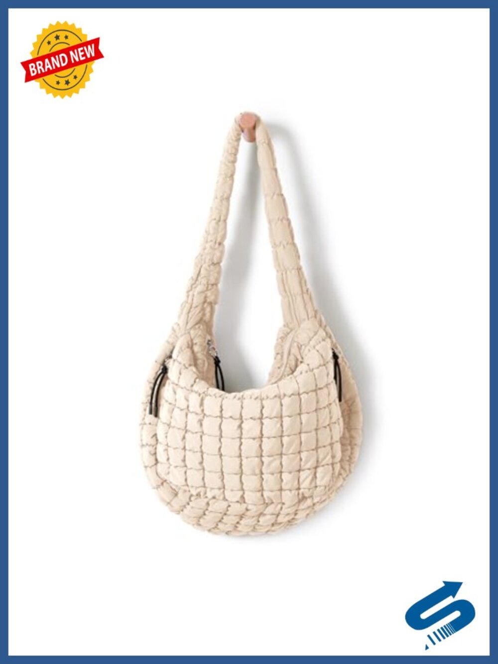 Quilted Carryall Tote Bag Lightweight Crossbody Hobo Shoulder Bag